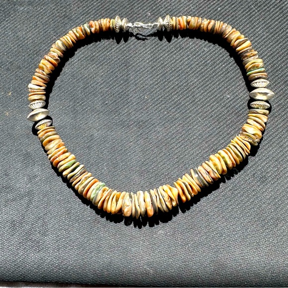 Hand Crafted Unique Earth “One of a Kind” Abalone & Sterling Silver Necklace